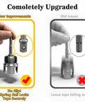 Pro Grade PVC Pipe Threader Kit With Step Drill Bit Seven Piece Set showing new spring ball lock feature for secure tapping