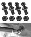 4 Piece Gas Strut Ball Stud Kit With 10 mm Ball Studs And Hardware Nuts For Hoods And Trunks, Easy Auto Replacement Shock Mounting Kit For Sedans SUVs MPVs Black carbon steel studs and nuts