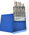 Drill And Tap Set 18 Piece HSS Jobber Length Bits In Metal Indexed Case Tapping And Deburring In One Step Includes 6 32 To One Half 13 Tap Sizes