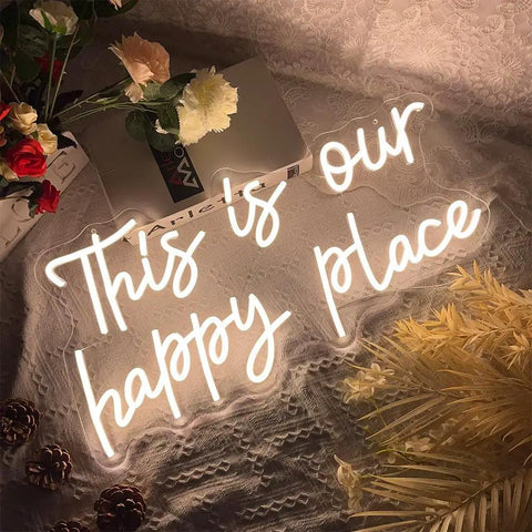 Customizable Neon Sign For Wall Decor Warm White LED Neon Light With Sturdy Acrylic Backplate 19.7 Inch By 9.8 Inch Indoor