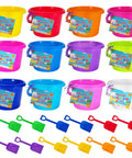 12 Pack Kids Sand Buckets And Shovels Set With 7.48 Inch Buckets And Shovels Bright Beach Toys for Sandbox Fun BPA Free ABS Plastic