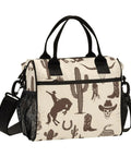 Western Cowboys Desert Insulated Lunch Bag For Men And Women All Day Chill On The Go Lunch Box Leakproof Cooler Tote with cactus design