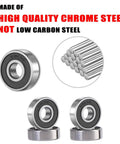 20 Pack 608 2RS Ball Bearings 8x22x7mm, chrome steel, not low carbon steel, ideal for 3D printers, roller skates, fidget spinners, scooters