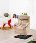 Baby sitting in recliner on Non Slip Recliner Floor Protectors For Hardwood Floors With Anti Slip Grippers Keeps Chairs From Sliding And Scratching