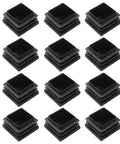 12 Pack One And A Quarter Inch Square Plastic Plugs Black End Caps For Square Tubes And Furniture Legs Durable Plastic Plugs Provide Floor Protection