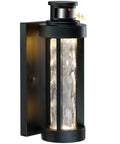 Motion Sensor Outdoor Wall Light With Dusk To Dawn Function Water Ripple Glass Exterior Lantern Easy Mount Porch Garage Sconce For House Clear Glass Weather Resistant Energy Efficient Nightlight