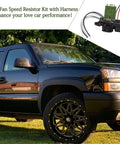 Chevy Silverado with Direct Fit Blower Motor Resistor Kit With Harness For 2003-2006 installation guide shown near vehicle