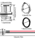 M12 2 Pin Female Connector Cable ACoded IP67 Waterproof Aviation Connector with dimensions and components