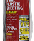 Heavy Duty Polyethylene Sheeting 10 Ft By 25 Ft 3 Mil Black Tarp Alternative packaging with usage illustration