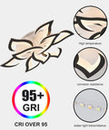 Five Petal Flower LED Flush Mount Ceiling Light With Remote Control Dimmable Acrylic Fixture Three Color Temperatures details