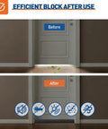 Adjustable Under Door Draft Stopper Gap Filler Cuts For Doors 24 To 32 Inches seals gaps effectively, showing before and after results.