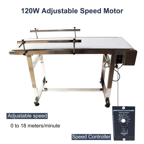 Beefy Stainless Steel PVC Flat Belt Conveyor With Adjustable Speed And Double Guardrails For Industrial Transport, motor detail shown.