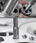 M12 X 1 Metric Tap And Die Set With HSS High Speed Steel for threading metal components, showing precision tool usage