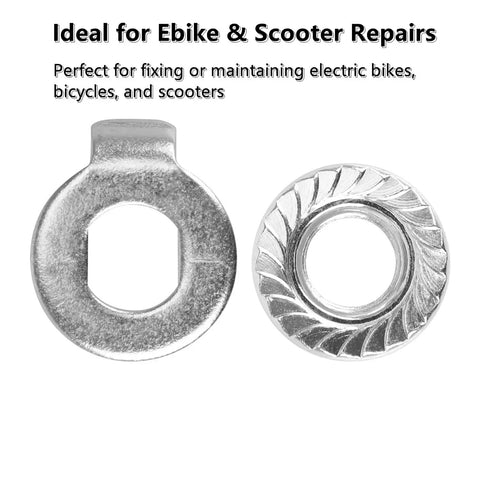 M14 Steel Washer And Motor Screw Set For Hub Motors Anti Rotation Torque Parts For Electric Bikes Ebikes Scooters Must Have DIY Hub Motor Repair Kit Accessory