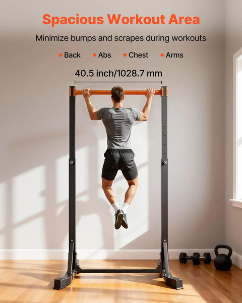 Beast Mode Ready Heavy Duty Free Standing Pull Up Bar Station With H Frame, 330 Lbs Capacity in home workout setup