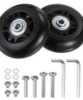 Road Ready Replacement Luggage Wheels For Suitcase Repair Kit With PU Bearing Rollers and Wrench on white background