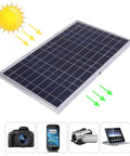100W 12V Solar Panel Kit With Controller For Travel And Outdoor Use IP67 Waterproof Portable Monocrystalline Solar Panel For RV Boat Trailer Automotive Gear