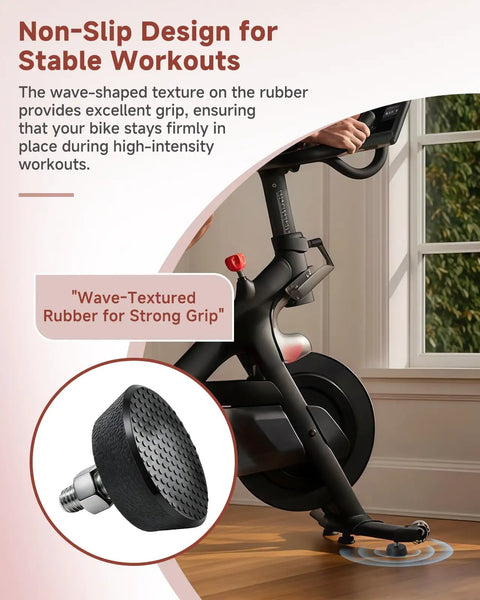 Heavy Duty Spin Bike Leveling Foot Pads 4 Pack With 3 8 Inch Stainless Steel Screws, non-slip rubber foot pad on exercise bike.