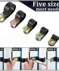 Heavy Duty Stainless Steel Cable Clamps Kit Quarter Inch Rubber Coated Clips With Self Tapping Screws Pro Grade Conduit Wire Holders