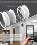 Diagram of Two Pack Flush Mount LED Ceiling Lights 12 Inch 28W Energy Saving With 3 Color Temperatures 3000K 4000K 6000K 3600LM in a room