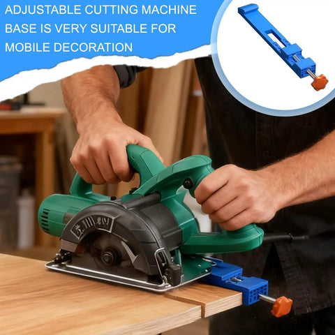 Using Adjustable Cutting Machine Base Guide For Circular Saw With Innovative Clamp