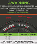 Two Pack 16x4 Inch Fat Tire Inner Tubes With Schrader Valve For Kids Electric Bikes Built Tough Butyl Rubber Reliable Air Retention Easy Inflation Fits Four To Four Point Five Inch Wide Tires compatibility warning.