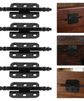 Vintage Iron Cabinet Hinges 10 Pack For Wooden Boxes Heavy Duty Black Decorative Hinges With Smooth Opening Pre Drilled Holes For Easy Install