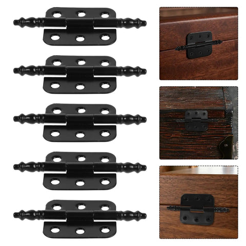 Vintage Iron Cabinet Hinges 10 Pack For Wooden Boxes Heavy Duty Black Decorative Hinges With Smooth Opening Pre Drilled Holes For Easy Install