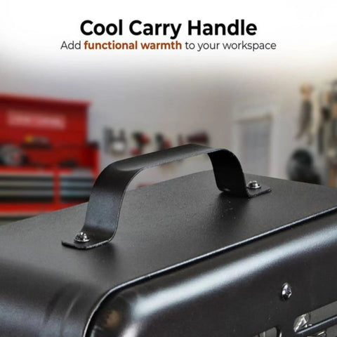 Milkhouse Style 1500W Utility Space Heater handle for garage workshop with all metal housing and safety features