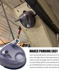 Dual Laser Garage Parking Assist Guide Lock Your Parking Spot Every Time With 360 Degree Adjustable Motion Sensors installed on ceiling.