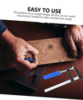 Person using 4 Pack Woodworking Clamps Quick Grip Clips Set For Fast Holding And Fixing on wood board with triangle ruler