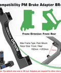 Post Mount Disc Brake Caliper Adapter 160mm To 203mm For Front And Rear MTB Rigs, CNC Machined Aluminum Alloy Rotor Adapter With Bolts