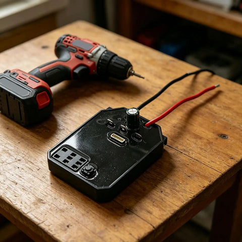 Brushless Controller For Electric Wrench on table with drill, Beefy Heavy Duty Power Transmission, Overheat Protection, Precision Moment Control