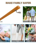 Solid Wood Handrail With Heavy Duty Stainless Steel Wall Mount Bracket, Built Like A Tank And Worry Free Climbing For Indoor Stairs Garage Bathroom Safety Assist 7 Foot Set displayed alongside use cases for family safety.