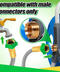 3Ft Short Garden Hose With Double Female Connectors For Quick Hose Reel Setup Workhorse Heavy Duty 304 Stainless Steel Flexible Water Hose For Outdoor Gardening Car Cleaning Pet Bathing And Yard Cleanup, showing compatibility with male connectors