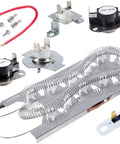 Beefed Up Dryer Heating Element And Thermostat Kit With Thermal Cutoff Fuse Replacement 3387747 WP3387747 bundle parts