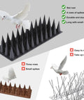 Durable Bird Spikes 20 Pack For Outdoor Fences And Roofs, 18.7 Feet Coverage To Deter Pigeons, Squirrels, Cats, Raccoons.