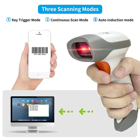 3 In 1 Wireless Barcode And QR Code Scanner For Inventory Be A Real Workhorse With 2000mAh Battery, Lightning Fast 350 Scan Per Second