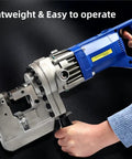 Person holding Beefy 1800W Hydraulic Hole Puncher With 10 Ton Punch Power Electric Metal Punch Tool for sheets