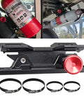 Adjustable Aluminum Quick Release Fire Extinguisher Mount For Roll Bars Rugged Easy Install Universal Fit installed with clamps