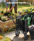 Heavy Duty Foldable Wagon Cart With Wheels, 120L Capacity, 220 Lbs Load, Collapsible Utility Wagon used for gardening