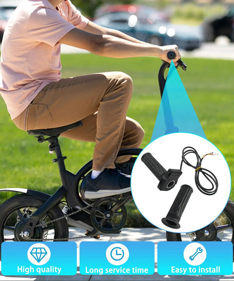 36V Ebike Throttle Grip With LCD Voltage Display Fits Dyu D3F D2F C3 C4 Ebikes And Jetson Bolt Pro Electric Bike Textured Rubber Comfort That Feels Great Replacement Grip For Smooth Acceleration