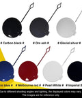Various colored BMW 4 Series M-Sport front bumper tow hook covers including Pearl White.