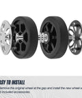 8 Piece Luggage Replacement Wheels Set 50mm Diameter 360 Degree Swivel Rubber Casters disassembled for suitcase repair