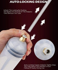 Close-up of 200Cc No Sweat Fluid Extractor Pump featuring auto-locking design and silicone tube for fluid extraction.
