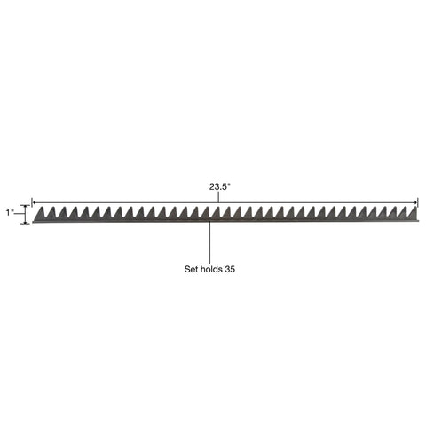 Two Pack Rail Wrench Organizer For Tool Box Storage Holds Up To 35 Wrenches With 23 Inch Low Profile Rails and measurements