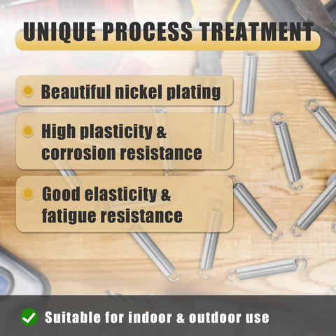 50-pack stainless steel extension springs with hooked ends, 1/4 in x 1-1/2 in
