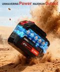 3.0Ah battery for Beast Cordless Leaf Blower With 350000 RPM Turbo Motor, shown in desert setting with focus on power output.