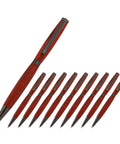 Slimline Pen Kit Gun Metal 10 Pack Ballpoint Twist With Cross Style Refills Included Black Ink Two 7mm Tubes visible