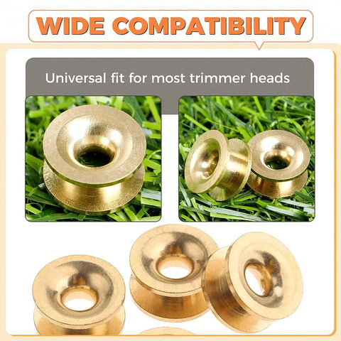 Beefy Metal Eyelets Kit For Universal Grass Trimmer Heads 5 Pack Sleeve Eyelets Replacement Parts For Lawn Care Garden Maintenance And Yard Work Fits Most Brands, brass eyelets